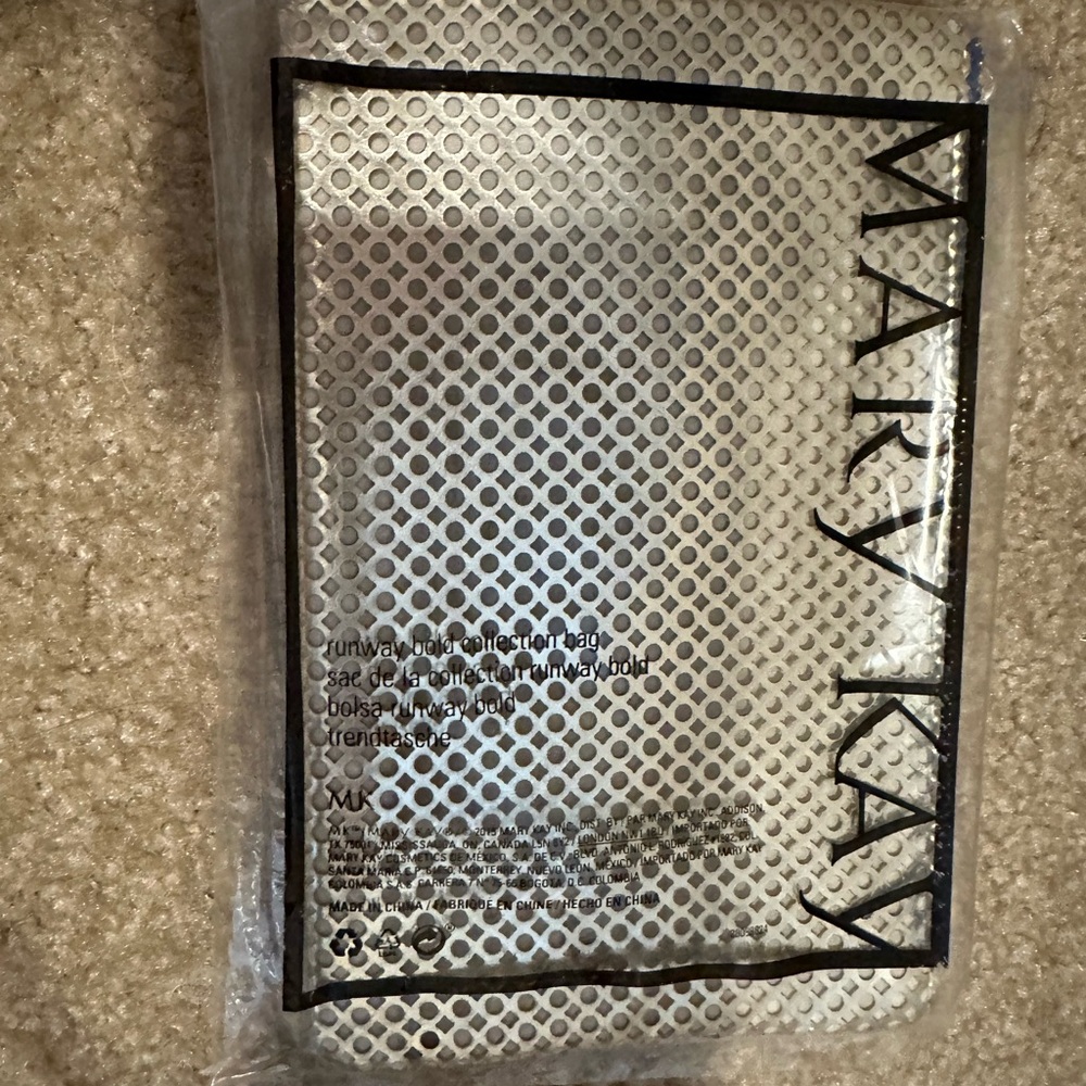 Mary Kay Metallic Silver Cosmetic Pouch